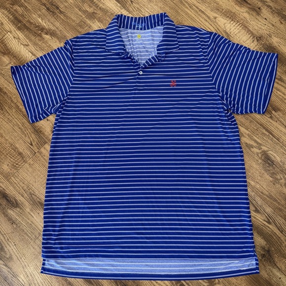 B. Draddy Other - Yeaman's Hall Club B Draddy Sport Golf Shirt Blue Stripe XXLarge Top 100 Courses